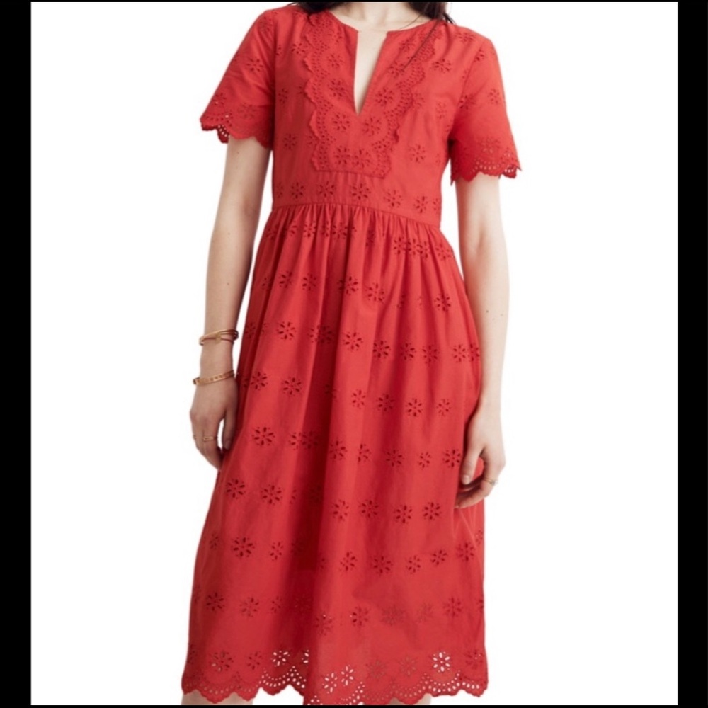 Madewell Scallop Eyelet Dress
